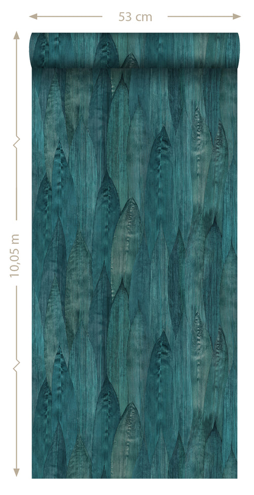 Origin Wallcoverings eco-texture vliesbehang bladeren zeegroen - 53 cm x 10,05 m - 347368 - vtwonen shop