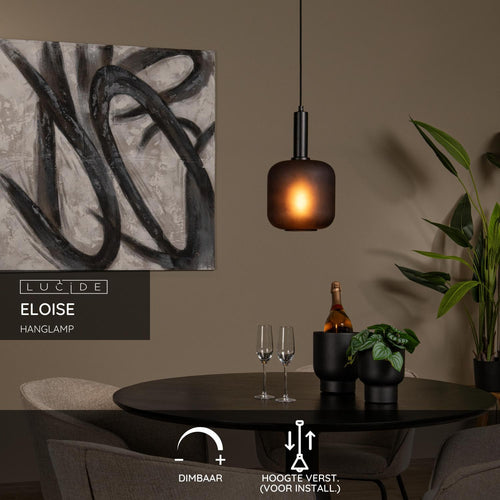 Lucide hanglamp ELOISE - 1xE27 - Zwart - vtwonen shop
