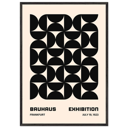 Artfulprints Poster met Lijst Bauhaus - 19 juli 1923 zwart   - 70x100 cm - Zwart / Wit