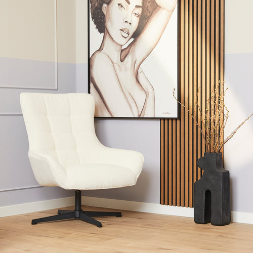 Starfurn  fauteuil Nora - wit - 85x81x99cm