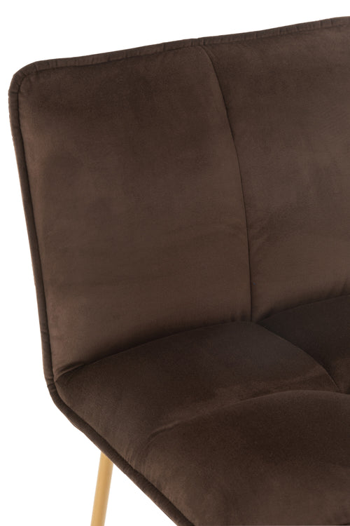 J-Line barstoel Pierre - metaal/textiel - donkerbruin - 2 stuks - vtwonen shop