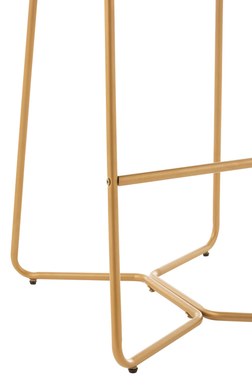 J-Line barstoel Pierre - metaal/textiel - donkerbruin - 2 stuks - vtwonen shop