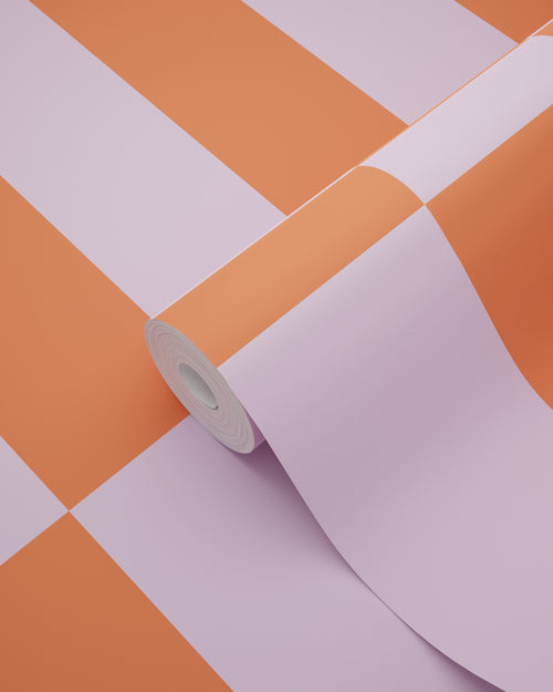 ESTAhome behang streep lila paars en koraal rood - 50 x 900 cm - 130920 - vtwonen shop