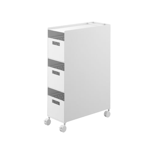 Yamazaki Tower Opbergmanden op wielen 3-laags - Wit - vtwonen shop