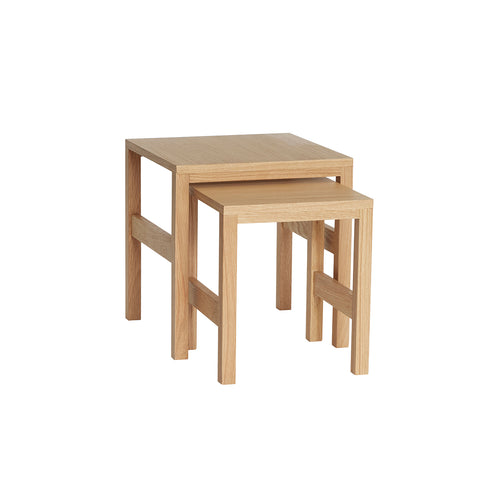 Hübsch bijzettafel Puzzle - mdf/okoumé fineer - 32x32xh37, 40x40xh42cm