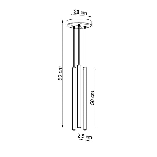 Sollux Lighting Hanglamp PASTELO 3P geel - 19,5x19,5x115cm