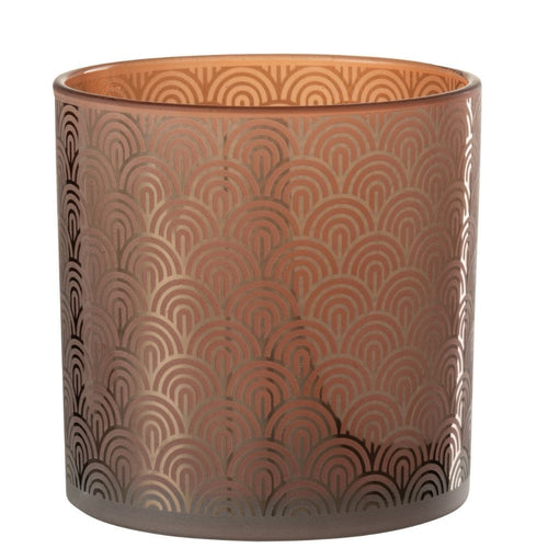 J-Line windlicht Boog - glas - oranje - large