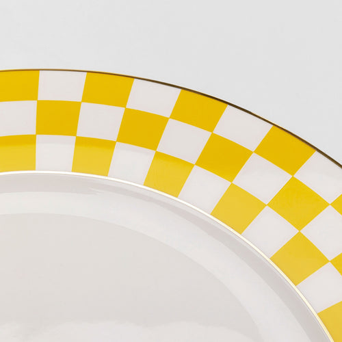 Kare Design Borden Harlequin Ø27cm geel (6/set)
