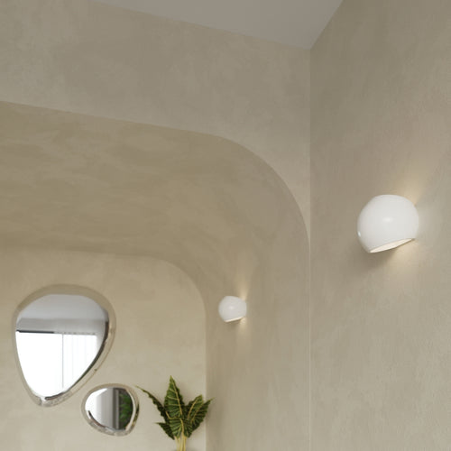 Sollux Lighting Gelakte wandlamp GLOBE wit glans - 17x13,5x14,5cm