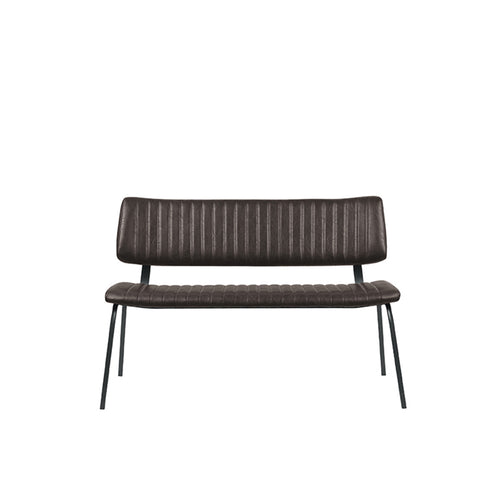 LABEL51 Eetkamerbank Gusto - Donkerbruin PU-Leer - 120x63x81cm