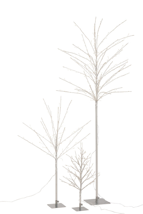 J-Line decoratie Kale Boom - metaal - zilver - large - LED lichtjes - vtwonen shop