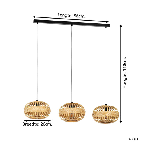 EGLO hanglamp Amsfield 1 - e27 - zwart - vtwonen shop