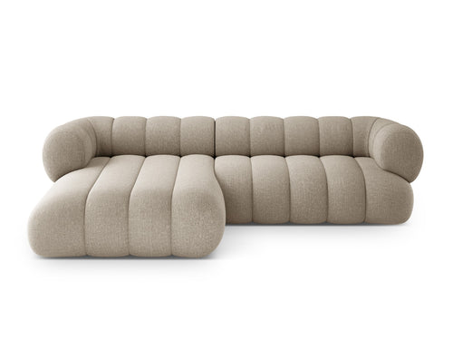 Cosmopolitan Design Hoekbank Koge 5-zits, chenille donkerbeige - 165x270x70cm
