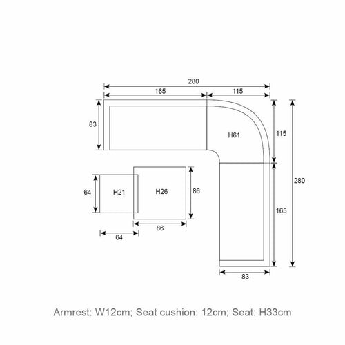 Garden Impressions hoek loungeset Medellin donker grijs 5-delig