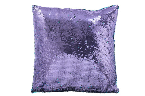 J-Line kussen Omkeerbaar Sequin - textiel - blauw/paars