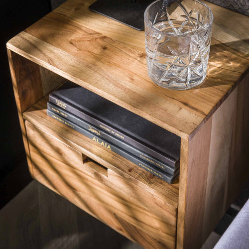 Giga Meubel Nachtkastje Strip XS - Naturel - Set van 2 - 30x30x20cm