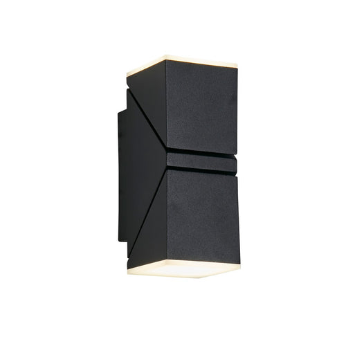 Searchlight Montana LED Buiten Up Down Wandlamp, Zwart