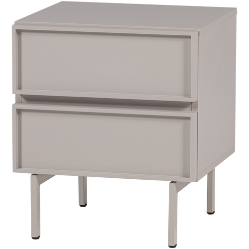 WOOOD nachtkastje 2 lades Tours - Melamine/MDF - Zand - 51x45x42 - vtwonen shop