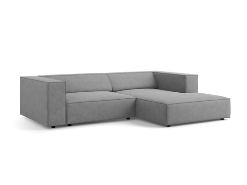 Cosmopolitan Design rechter hoekbank Arendal 3-zits, chenille met ribbeleffect, donkergrijs - 166x224x70cm