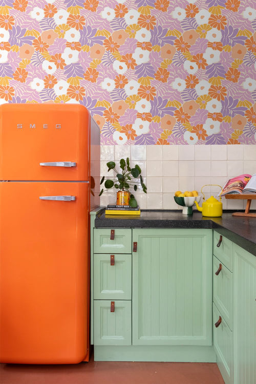 ESTAhome behang bloemen in Matisse stijl wit en meerkleurig - 50 x 900 cm - 132002