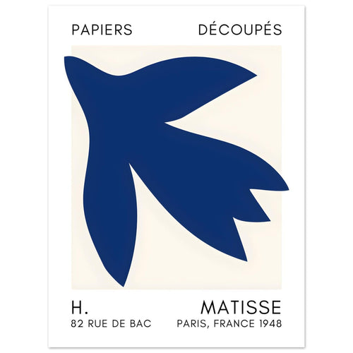 Artfulprints  Matisse – Shapes in the air navy blue   poster 30x40 cm