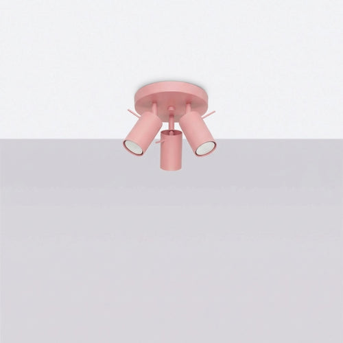 Sollux Lighting Plafondlamp RING 3P roze - 25,7x25,7x14,5cm