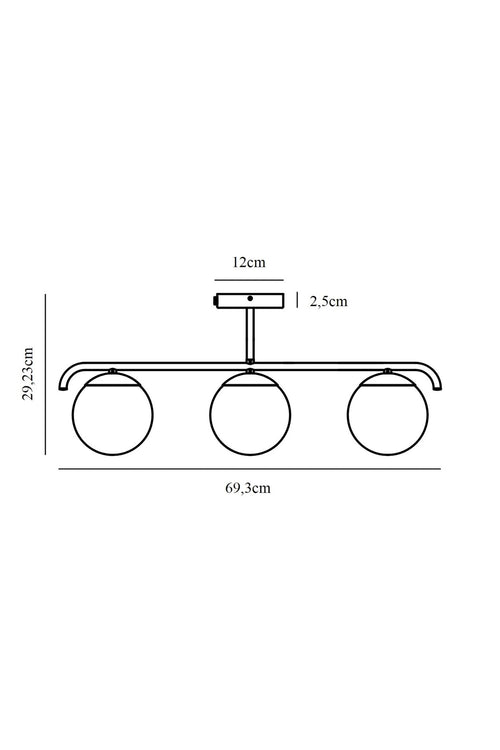 Nordlux Grant Plafondlamp - 3-lichts E14 - Zwart