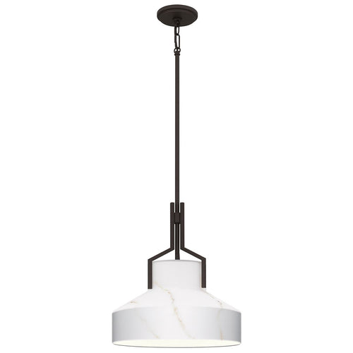 Kuppelförmige Pendelleuchte, Deckenleuchte, klassisch, alte Bronze, mit Opalglasschirm, 2 x E27