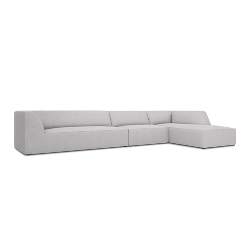 Cosmopolitan Design - Modulaire hoekbank rechts Siena 5-zits, structurele stof lichtgrijs - 180x366x69cm