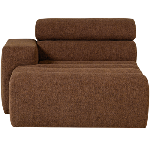 WOOOD chaise longue element arm links Novi - Polyester- Karamelbruin - 86x109x173 - vtwonen shop