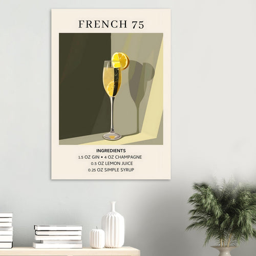 Artfulprints  French 75 cocktail - Ingrediënten   poster 30x40 cm - vtwonen shop