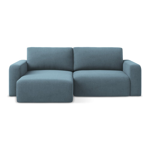 LaMiaSofa hoekbank links Ostia - textuurstof - lichtblauw - 244x149x79