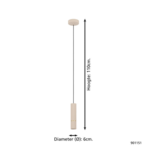 EGLO hanglamp Caminia - gu10 - ø 6 cm - zandkleur/beige/goud - vtwonen shop