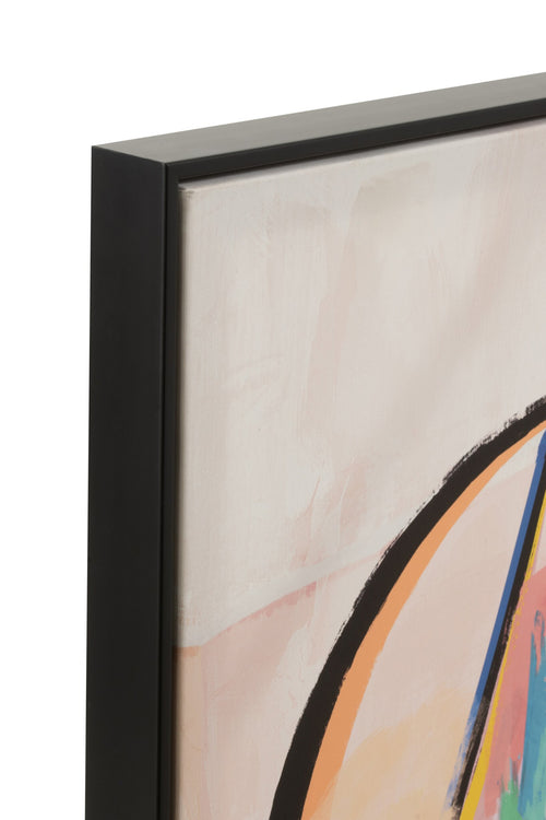 J-Line wanddecoratie Abstract Gezichten - canvas/verf - mix - 2 stuks