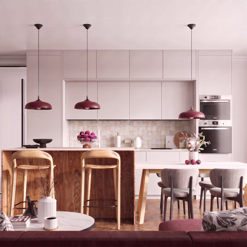 Sollux Lighting Hanglamp GINA bordeaux - 38x38x74cm