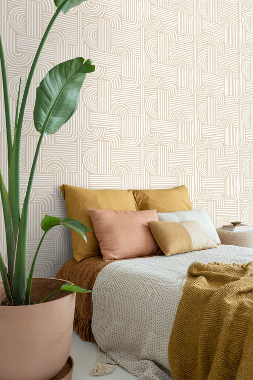 ESTAhome behang grafisch 3D motief zand beige - 53 cm x 10.05 m - 139935