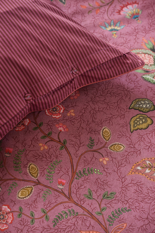 Pip Studio Dekbedovertrek Mumbai Evening - 240 x 200/220 cm - Donker roze