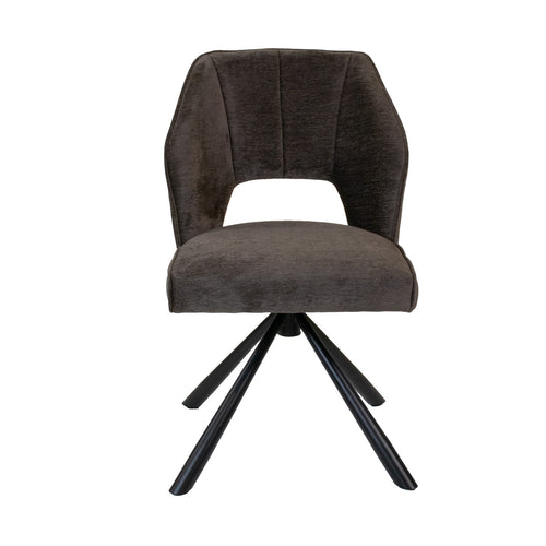 Giga Meubel Eetkamerstoel Mara - Stof/Metaal - Taupe - Set van 2