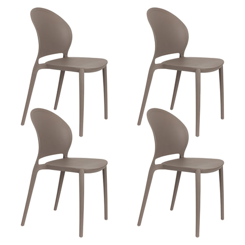 Housecraft Living Sjoerd Tuinstoelen/ Eetkamerstoelen Kunststof Grijs - Set van 4 - vtwonen shop