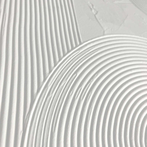 Reinders Bogen abstracte wanddecoratie set met structuur -  wit - woonkamer - 40x30cm