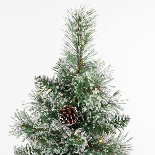 Black Box Trees Vandans Kerstboom met Verlichting Led - Groen Frosted Warm Wit - op Batterij en met Timerfunctie - h120xd60cm