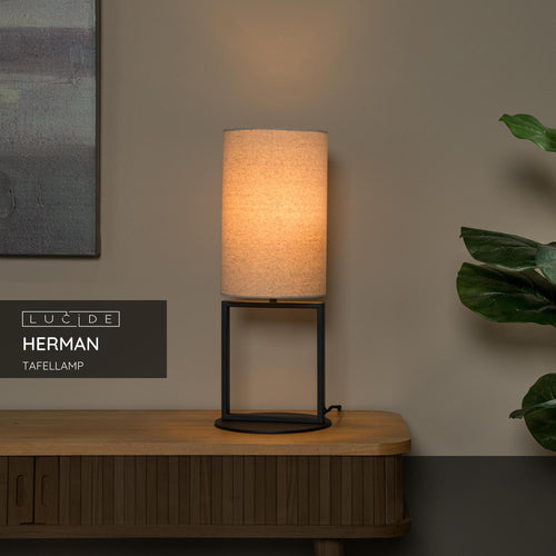 Lucide tafellamp HERMAN - 1xE27 - Beige