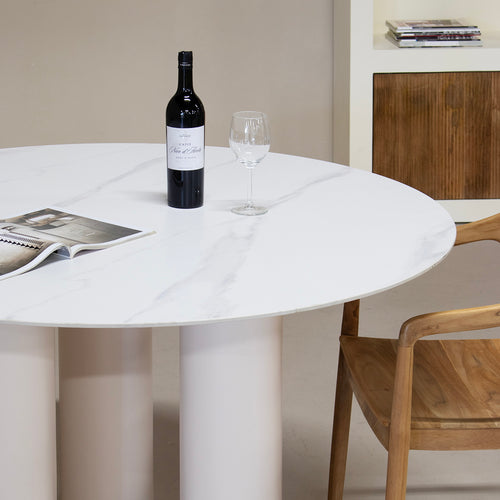 Giga Meubel Eettafel Wout - Rond - Keramiek - 130cm