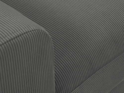 Cosmopolitan Design Converteerbare hoekbank rechts met opbergdoos Kyoto 4-zits, ribfluwelen, grijs - 145x241x88cm