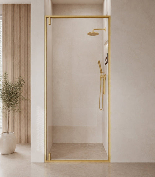 Badplaats Douchedeur Seattle 90 x 190 cm – Goud – Douchewand 6 mm Veiligheidsglas