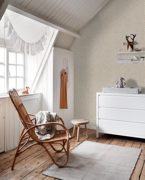 ESTAhome behang geweven riet motief licht crème beige - 53 cm x 10.05 m - 148699