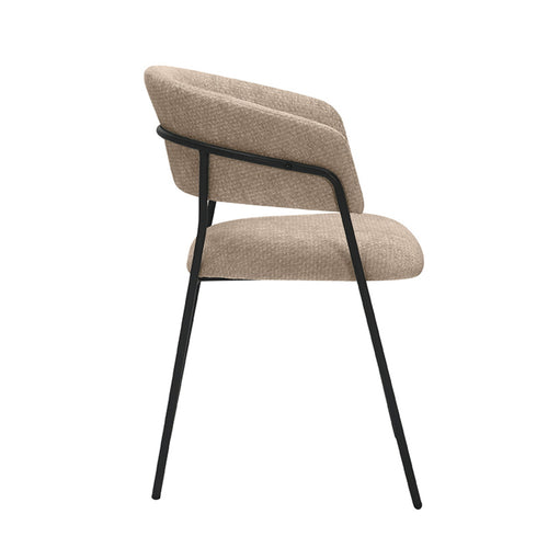 LABEL51 Eetkamerstoel Luuk - Beige/Zwart - Set van 4