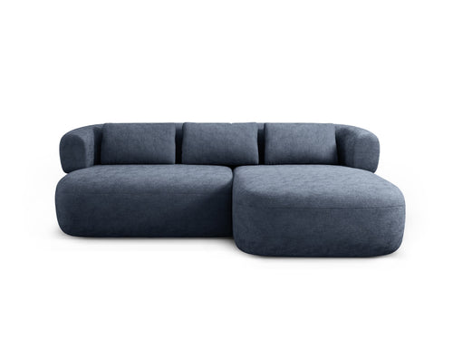 Micadoni rechter hoekbank Jenny 5-zits, chenille donkerblauw - 145x200x73cm