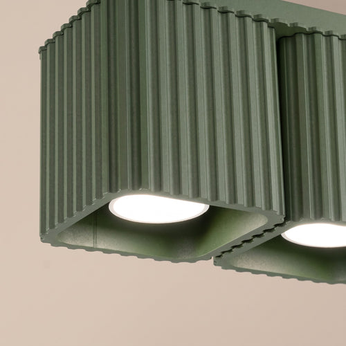 Sollux Lighting Plafondlamp RIFF 2 olijfgroen GU10 - 20,5x10x12cm