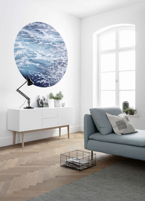 Sanders & Sanders zelfklevende behangcirkel aloha blauw - Ø 125 cm - 611775